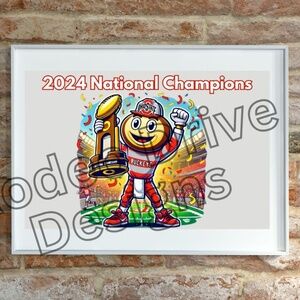 OHIO STATE NCAA NATIONAL CHAMPIONS POSTER 17"x11" Art Print Buckeyes Foo…